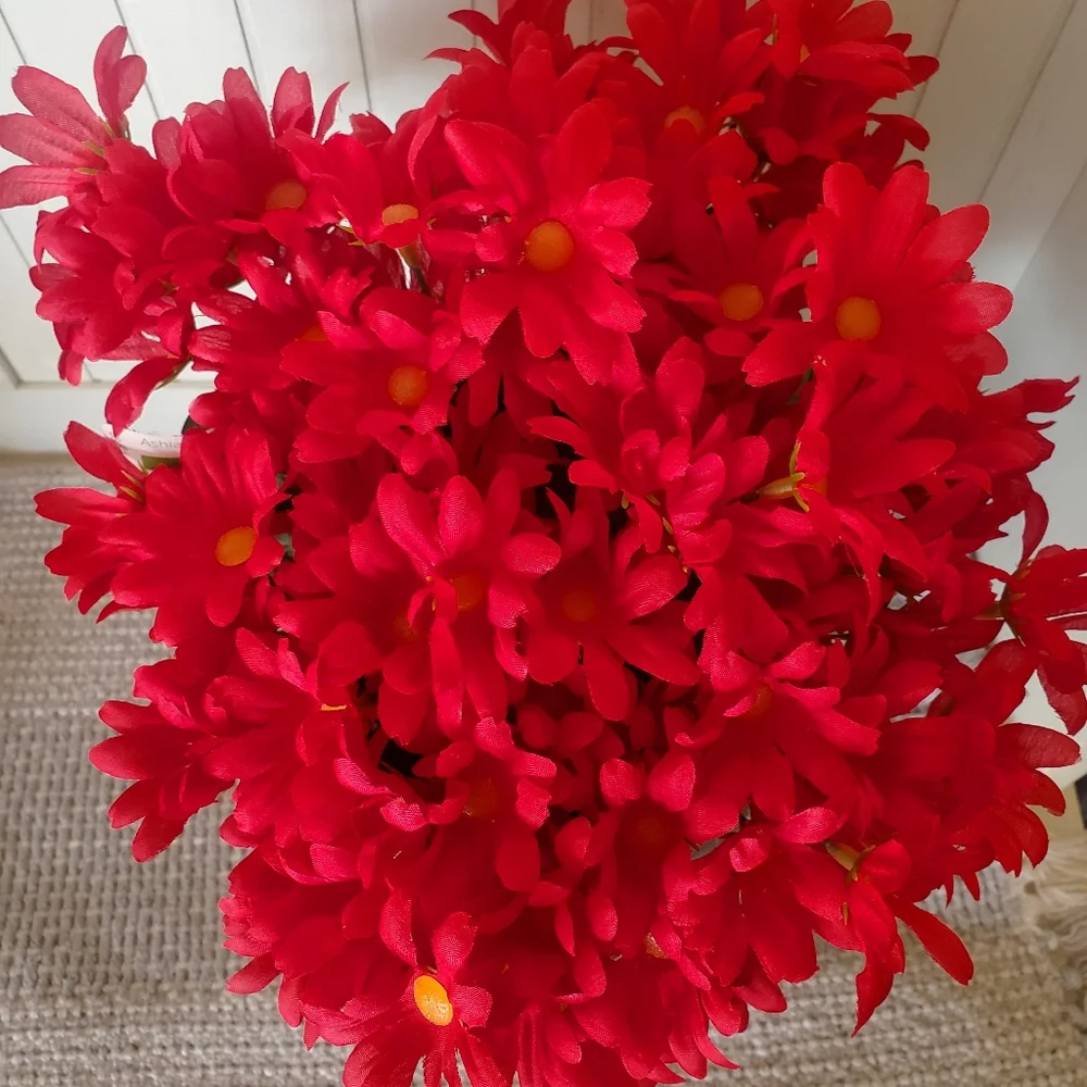 RED FAUX FLOWERS